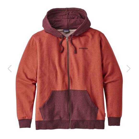 Patagonia Sweatshirt P6 Logo Full Zip Hoody Roots Red. Size Medium.